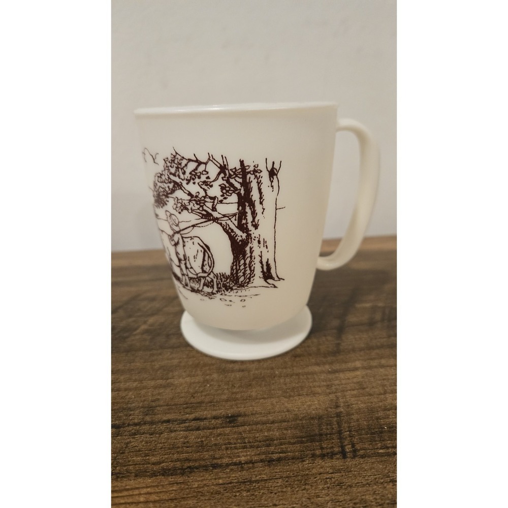 Vintage Whirley Industries Farm Scene Plastic Cup Warren PA USA Country Decor